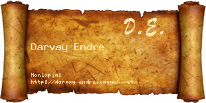 Darvay Endre névjegykártya